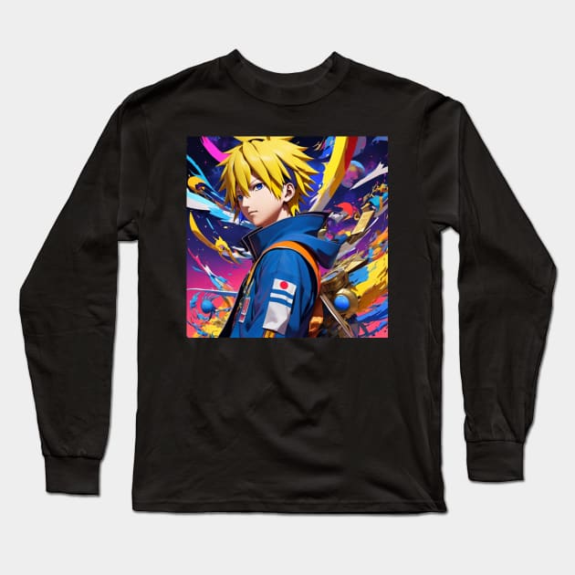 Blonde Anime Boy Long Sleeve T-Shirt by Ryzan35